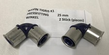 Restmaterial 2x Wavin Pressfitting Tigris K1 Kupplung 90° Winkel 25 mm