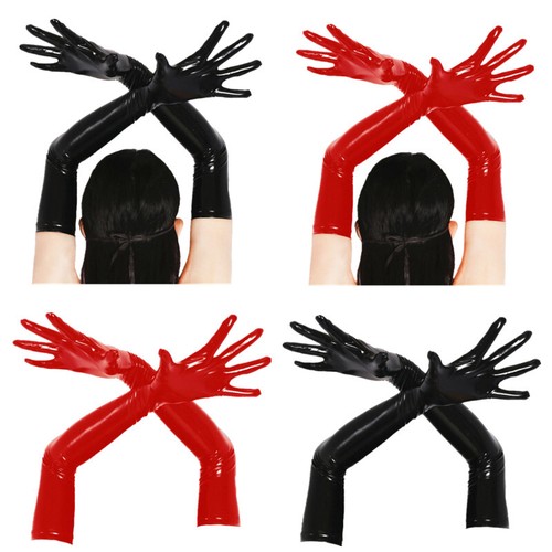 Damen wetlook lang handschuhe - wetlook,