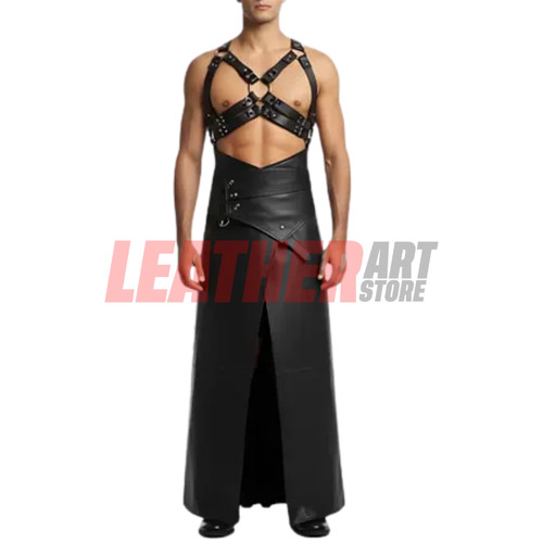 Herren gothic leder maxi - gothic, kilt