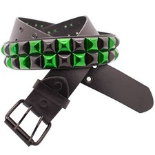 Neu Nietengürtel Pyramiden Nieten Gürtel Zweireihig Bunt Farbauswahl 5007