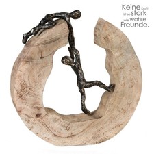 Casablanca Design Skulptur "Teamwork" 71804 Mangoholz/Alu H 30 cm Geschenk Edel