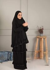 2-tlg Islamische Gebetskleidung Prayer mit Ärmel S, M, L , Muslim Burka Khimar