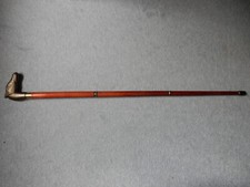 Gehstock Pferdekopf Messing und Holz, Spazierstock, 4 teilig, Vintage