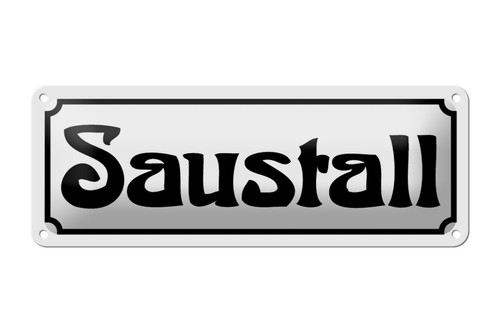 Blechschild saustall 27x10 - 27x10, cm
