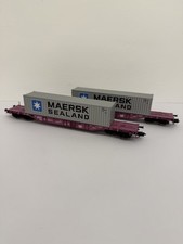 Fleischmann H0 5245 K 2x Stück - verfärbt Containertragwagen, DB, DC 