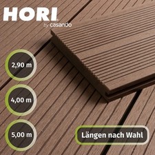 HORI WPC Massiv Terrassendiele Dunkelbraun Terrassenplatten beidseitig
