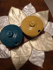 Menage Marmeladentopf Honigtopf mit Teakholzbrett Vintage Dänish Design