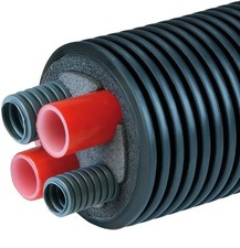 2m WPP Wärmepumpenrohr-Fernwärmeleitung 2-40 x 3,7 mm, 2 Leerrohre 145mm