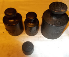 4 alte Gewichte Eisen für