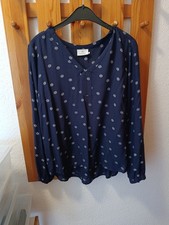 Kaffe Bluse Tunika 40 Blau mit weißen Schneeflocken