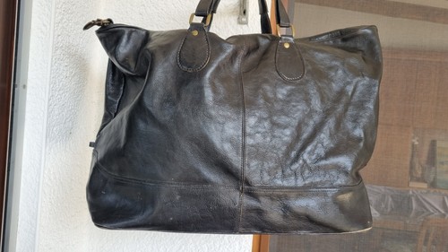 Vintage leder reisetasche - leder,