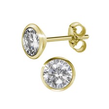 1xPaar Ohrstecker mit Zirkonia Stein, Echt Gold333(8K), Deutsche Herstellung