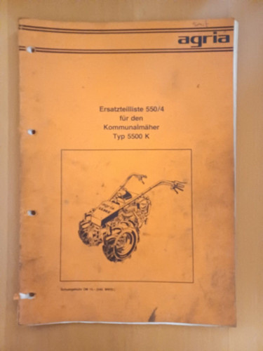 Ersatzteilliste 550 für den - 550/4,