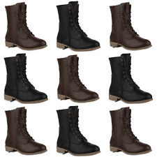 Damen Schnürstiefeletten Warm Gefütterte Stiefeletten Winter Boots 78490 Mode