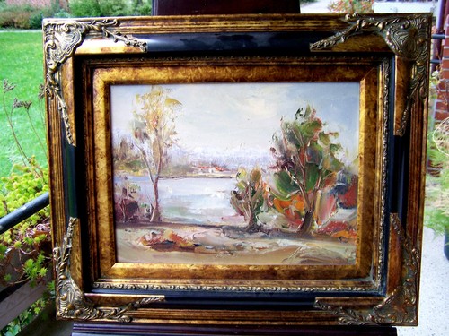 Landschaftsbild gemalt - , in