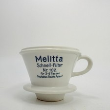 Melitta Porzellan Schnell-Filter Nr. 102 Deutsches Reichspatent 3-6 Tassen RAR