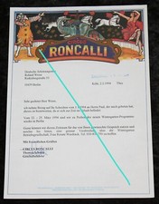 CIRCUS RONCALLI ,Brief an
