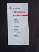 #A0734-Leitz  Leica Preisliste