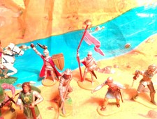 Sammlung Konvolut Elastolin Mertens 11 Figuren ca. 4cm Ritter Knight mit Reiter