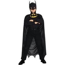 BATMAN KOSTÜM KINDER Karneval Fasching Halloween Fledermaus Umhang Kapuze Maske