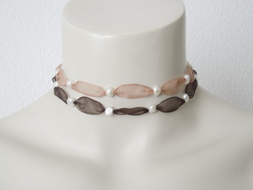 Kette choker seidenband - 2, x
