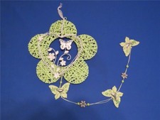 Türkranz Blume Schmetterling Holz Metall Türdekoration Ø ca 30 cm Frühling