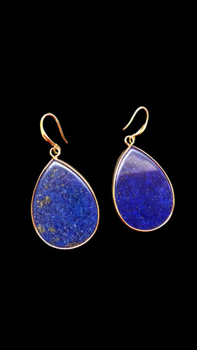 Lapislazuli ohrringe blau gold - ohrringe,