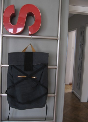 Rucksack aus blauem canvas - aus,