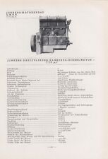 DESSAU, Typentafel 1935, Junkers-Motorenbau GmbH Fahrzeug-Diesel-Motor