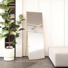 Beauty4U 140x50cm Ganzkörperspiegel, Goldrahmen, freistehend, hängend schräg