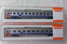 2 x Arnold N # 3786/3787 SNCB Schnellzugwagen Eurofima 1.+2.Kl silber /blau 