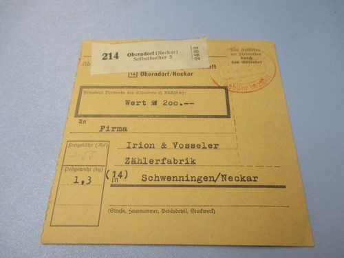 1944 paketkarte postgutkar - 1944,