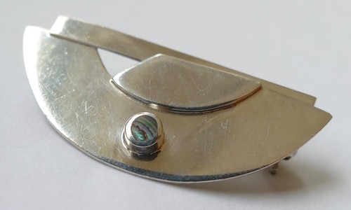 Designer brosche perlmutt 925 - brosche,