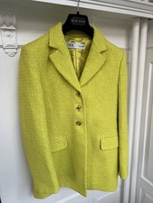 Zara Blazer Boucle Tweed limonengruen S