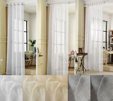 Gardine transparent Leinen Optik Dekoschal Modell Farbe Größe optional e643