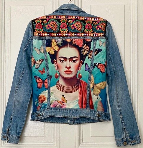 Jeansjacke upcycling unikat - jeansjacke,