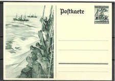 DR 1943 Ganzsachenpostk.SPK 226- 6 +4 Pf.grün WHW Fischerei, Postfr.