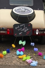 Autotafel für das Brautauto