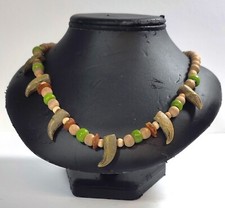 Halskette Norwegen Replika Wikinger Inuit Glas Holz Bernstein Handarbeit älter