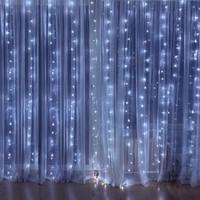 Lichtervorhang 3x3m USB Lichterkette 300 LED 8 Modi mit Timer Innen Deko