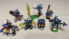 7x Schlümpfe Schleich Sport Volleyball/Handball/Schiedsrichter/Fussball/Baseball