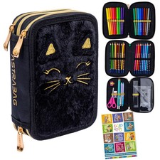 Plüschkatze Federmappe 3-Fach