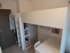 Ikea Hochbett SMÅSTAD 90x200cm Farbe weiß / grau OHNE Schreibtisch Zustand neu
