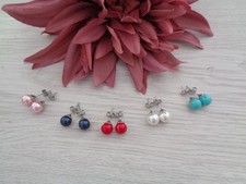 Ohrstecker 8mm Perle "Muschel-Perlenkugel" B-Ware 5Varianten auswählbar