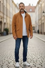 Herren Wildlederimitat Jacke