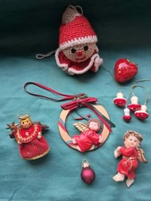 Wunderschöne Deko-in Rot Weihnachten 3Stück Engel  Wichtel Handarbeit Pilze Herz