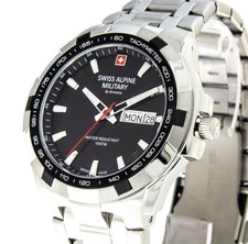 Swiss Alpine Military by Grovana Herrenuhr Datum 10ATM Edelstahl 7043.1137