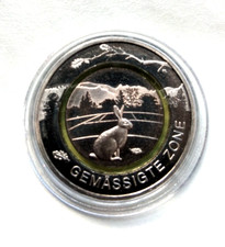 BRD  2019 -  5 Euro  " Gemäßigte Zone" - F -  in Kapsel - stempelglanz