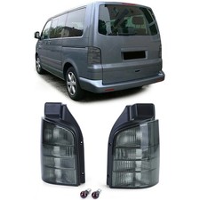 Klarglas Rückleuchten Schwarz Smoke Set  für VW Bus T5 2003-2009 mit Heckklappe