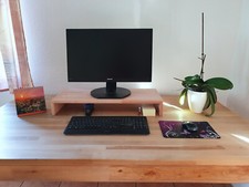Monitorerhöhung Bildschirmerhöhung Podest TV Aufsatz 70x30x10cm Buche massiv